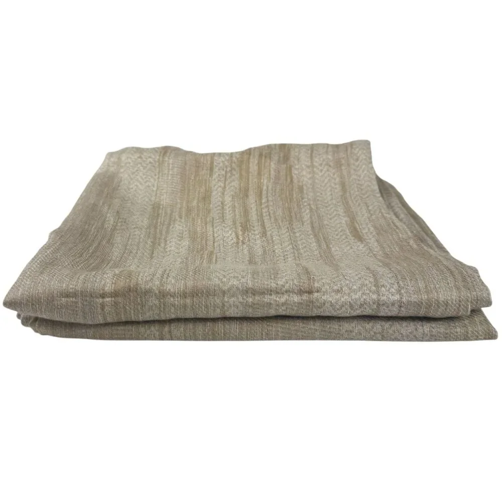 West Elm Silky TENCEL Striated King Shams Straw Tan Soft Moisture Wicking NWOT